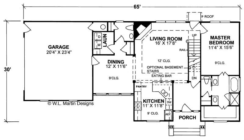 Floor Plan First Story of European Plan #178-1068