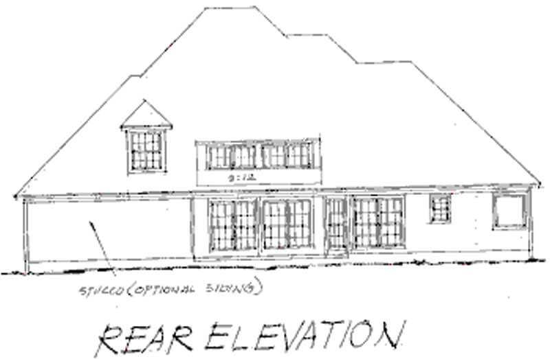 Home Plan Rear Elevation of this 4-Bedroom,2978 Sq Ft Plan -178-1069