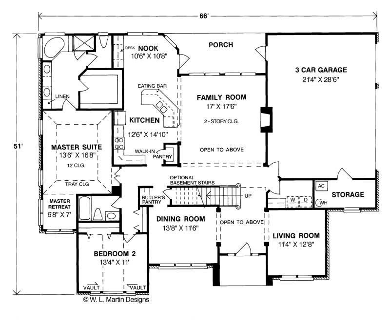 Floor Plan First Story of European Plan #178-1069