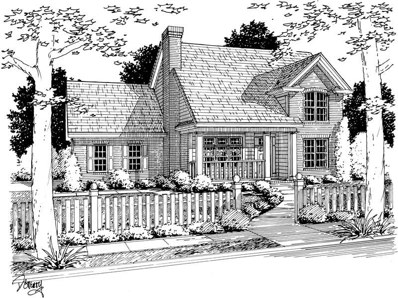 Front elevation of small traditional home (ThePlanCollection: House Plan #178-1070)
