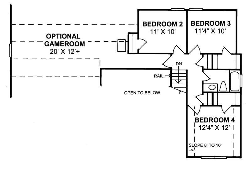 Floor Plan Second Story of Small House Plans #178-1070