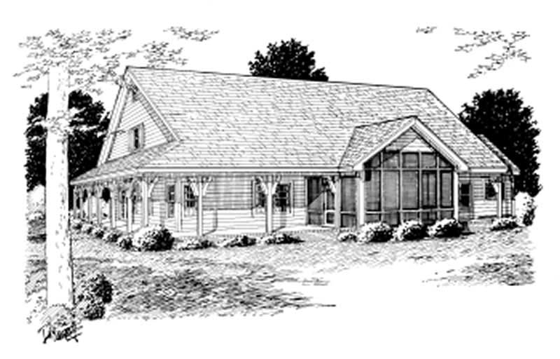 Home Plan Rear Elevation of this 4-Bedroom,2546 Sq Ft Plan -178-1071
