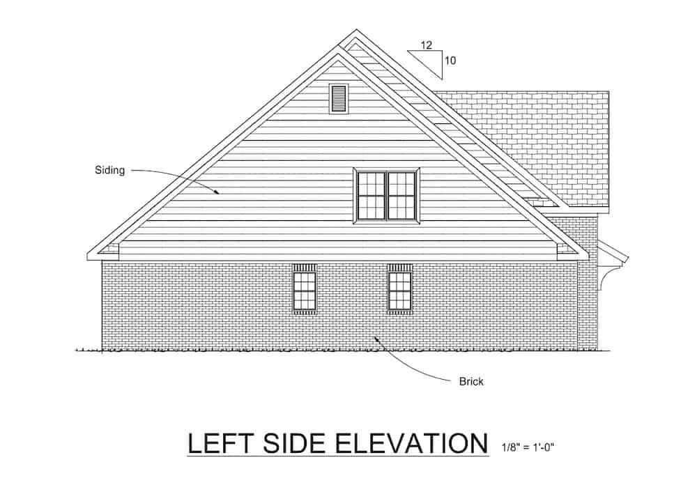 Home Plan Left Elevation of this 4-Bedroom,2241 Sq Ft Plan -178-1075