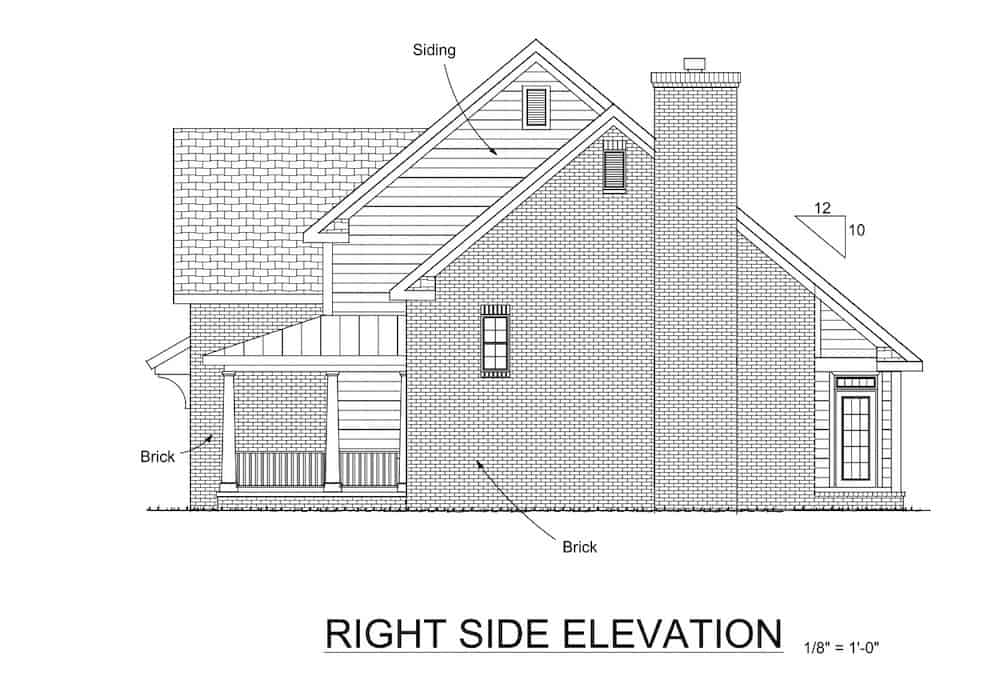 Home Plan Right Elevation of this 4-Bedroom,2241 Sq Ft Plan -178-1075