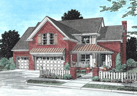 Traditional style house (ThePlanCollection: Plan #178-1075)