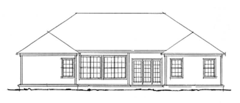 Home Plan Rear Elevation of this 4-Bedroom,1592 Sq Ft Plan -178-1077