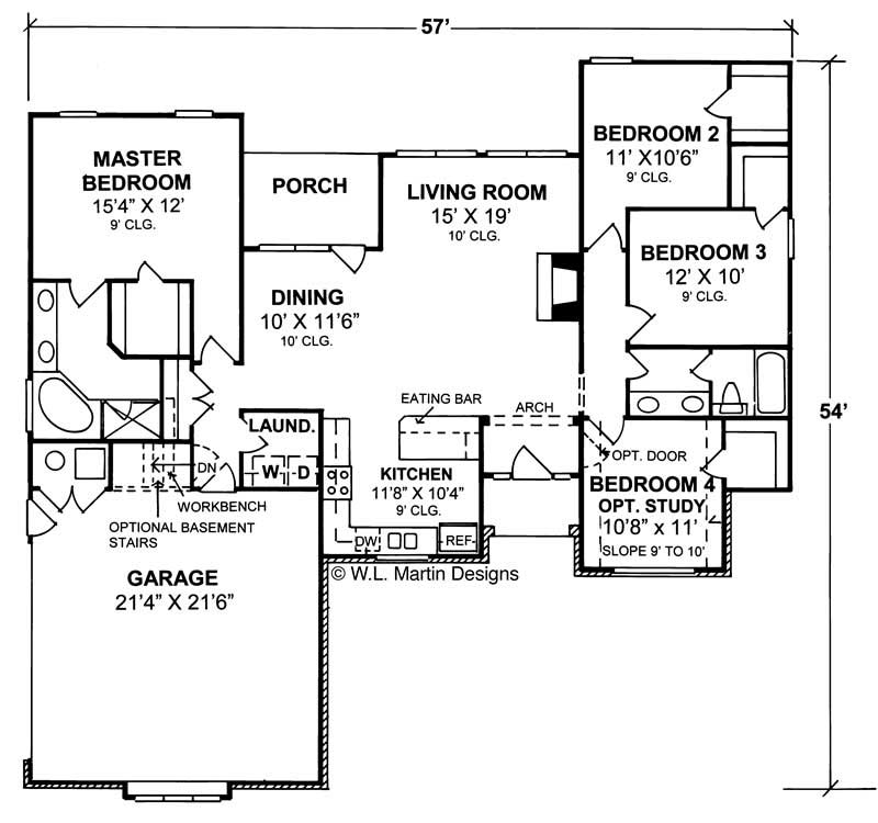 Floor Plan First Story of Small House Plans #178-1077