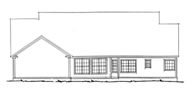 Home Plan Rear Elevation of this 4-Bedroom,2592 Sq Ft Plan -178-1078