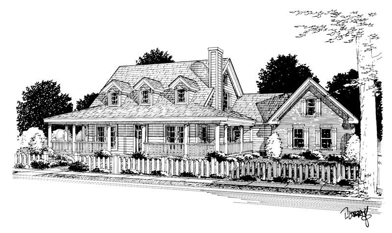 Front View of this 3-Bedroom, 1675 Sq Ft Plan - 178-1079