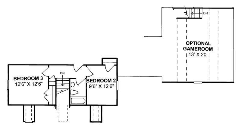 Floor Plan Second Story of Country Plan #178-1079