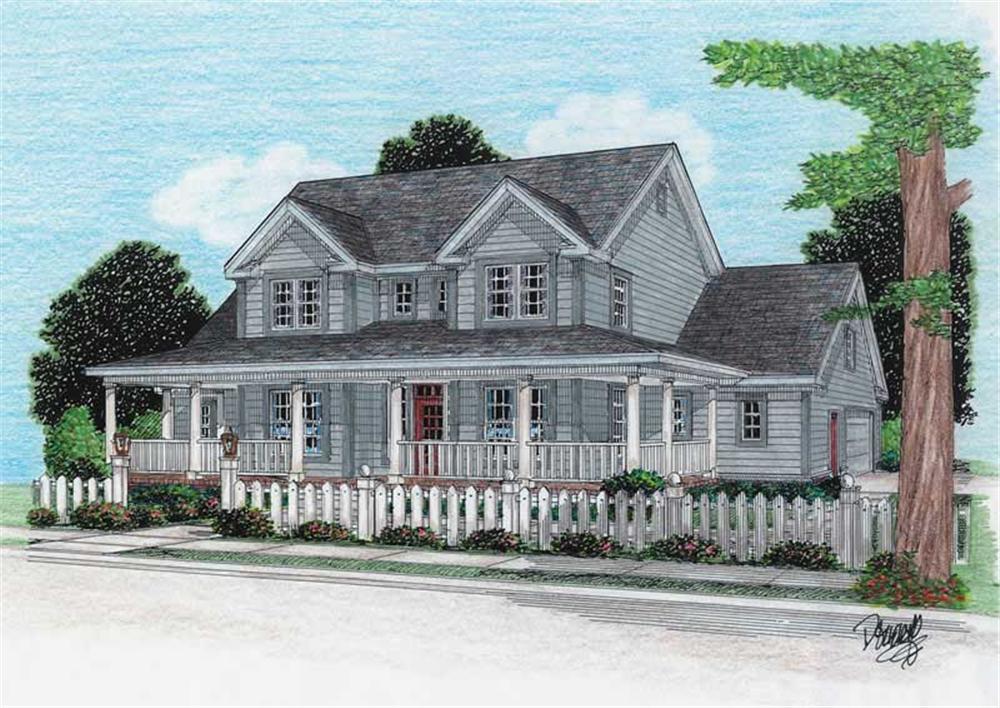 Front View of this 4-Bedroom, 1980 Sq Ft Plan - 178-1080