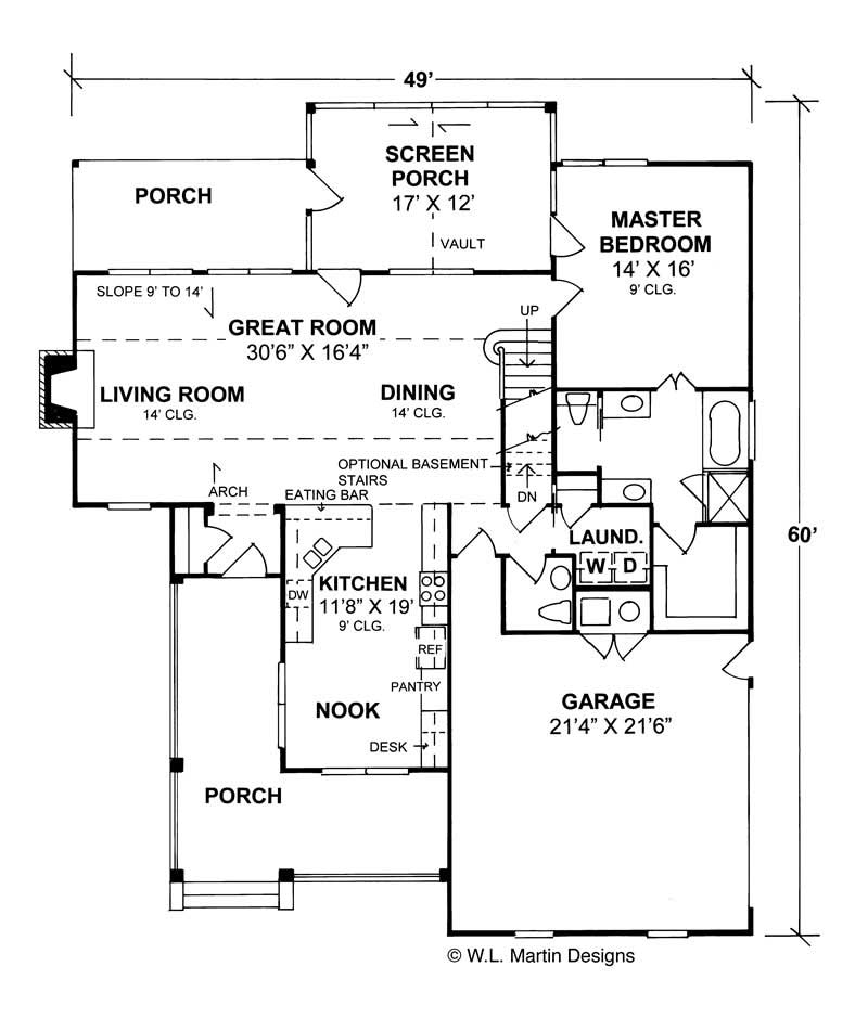 Floor Plan First Story of Country Plan #178-1081