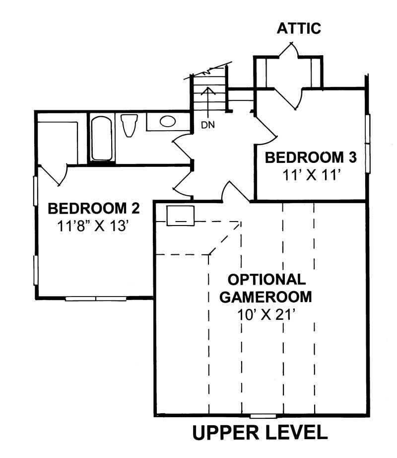 Floor Plan Second Story of Country Plan #178-1081