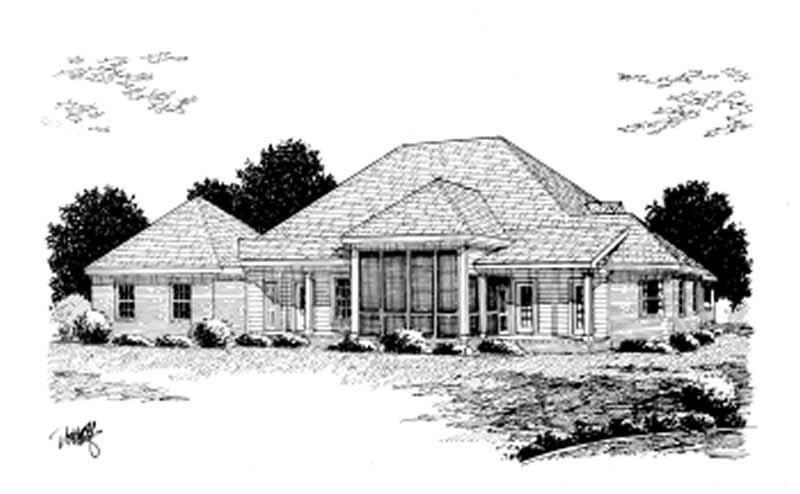 Home Plan Rear Elevation of this 3-Bedroom,2135 Sq Ft Plan -178-1083