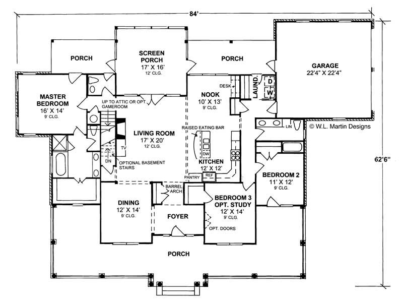 Floor Plan First Story of Country Plan #178-1083