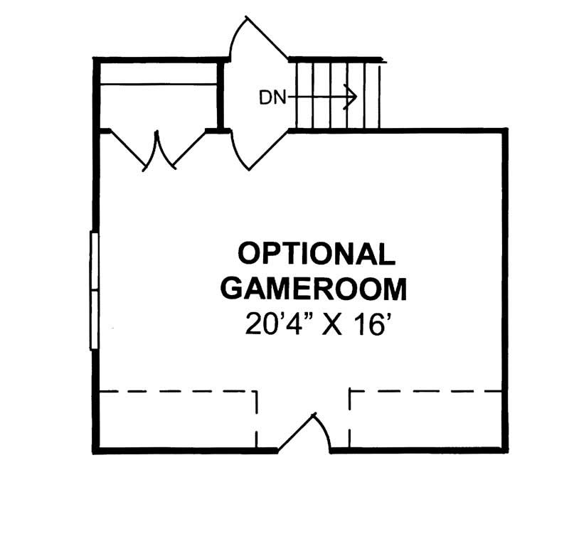Floor Plan Bonus Room of Country Plan #178-1084