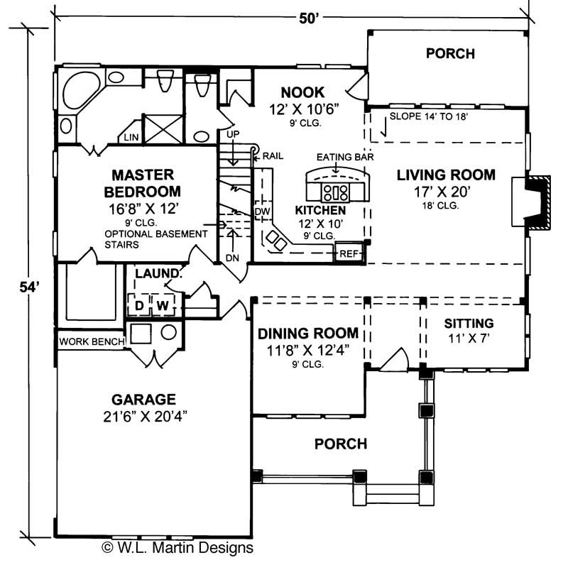 Floor Plan First Story of Country Plan #178-1087