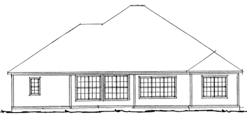 Home Plan Rear Elevation of this 4-Bedroom,1954 Sq Ft Plan -178-1089