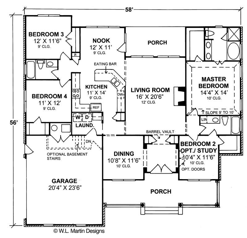 Floor Plan First Story of Country Plan #178-1089