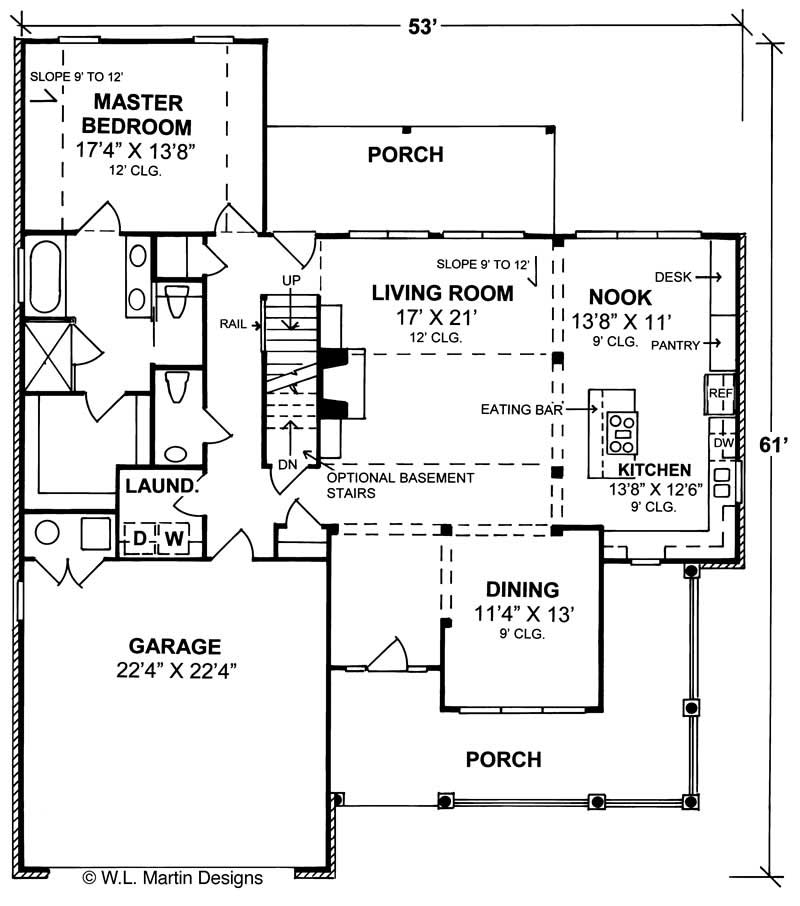 Floor Plan First Story of Country Plan #178-1091