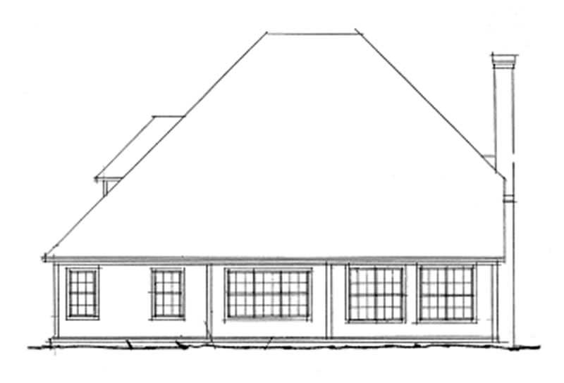 Home Plan Rear Elevation of this 3-Bedroom,2181 Sq Ft Plan -178-1092