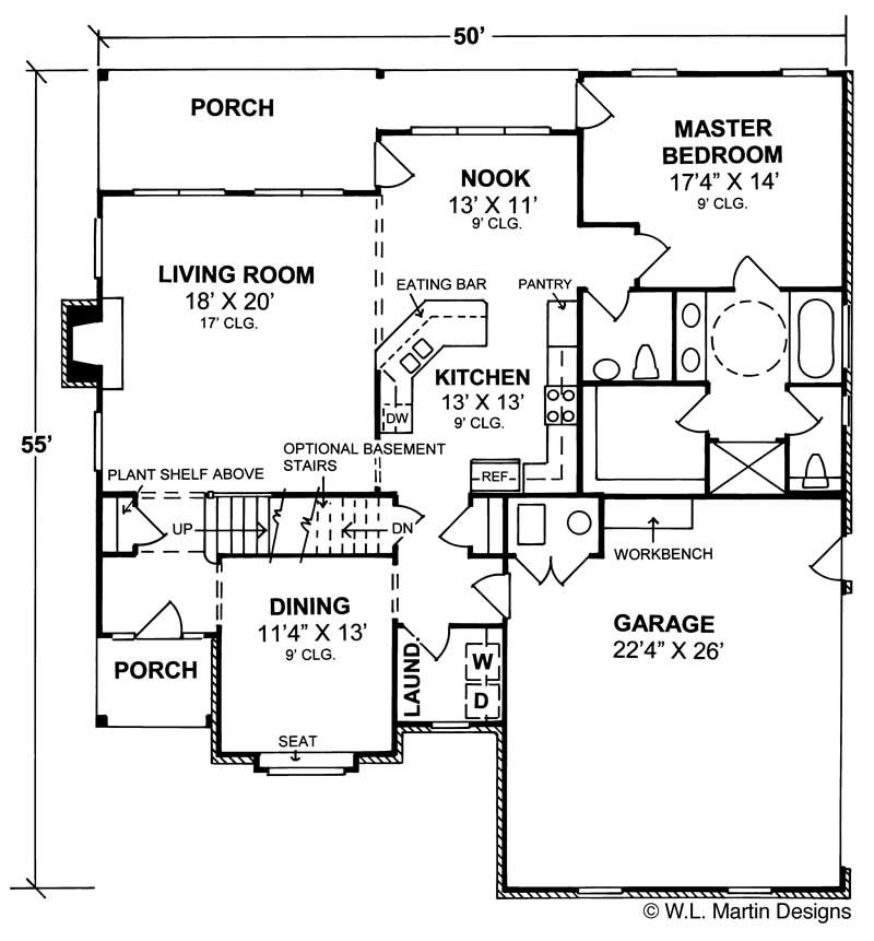 Floor Plan First Story of Country Plan #178-1092