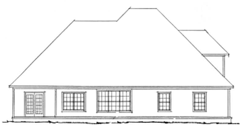 Home Plan Rear Elevation of this 4-Bedroom,2318 Sq Ft Plan -178-1093