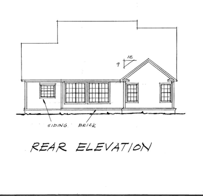 Home Plan Rear Elevation of this 3-Bedroom,1664 Sq Ft Plan -178-1094