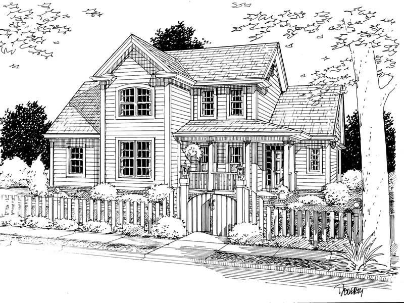 Front elevation of Country home (ThePlanCollection: House Plan #178-1094)