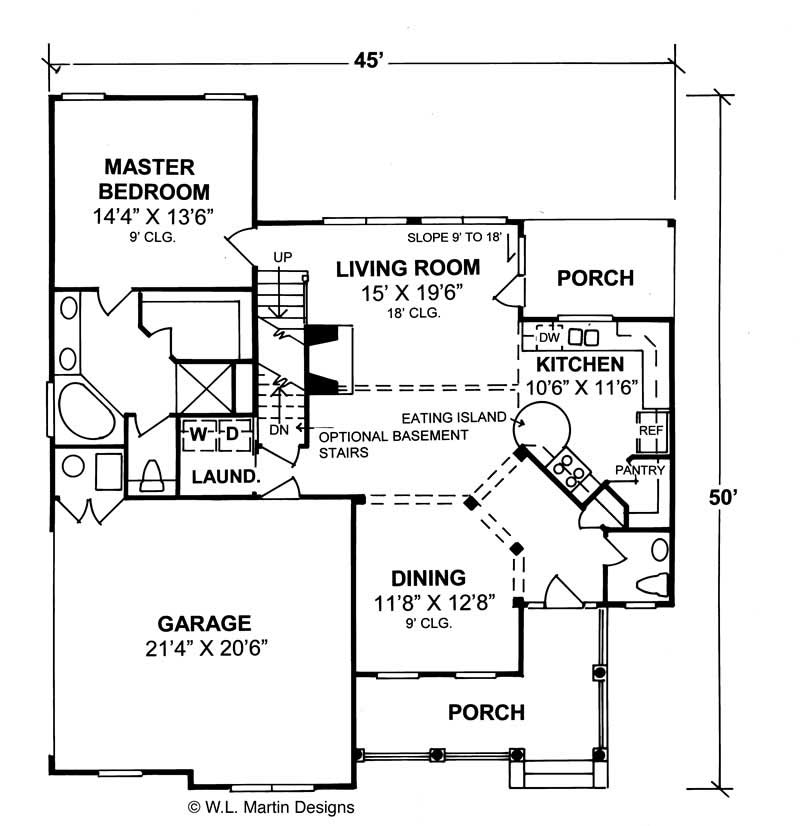 Floor Plan First Story of Country Plan #178-1094