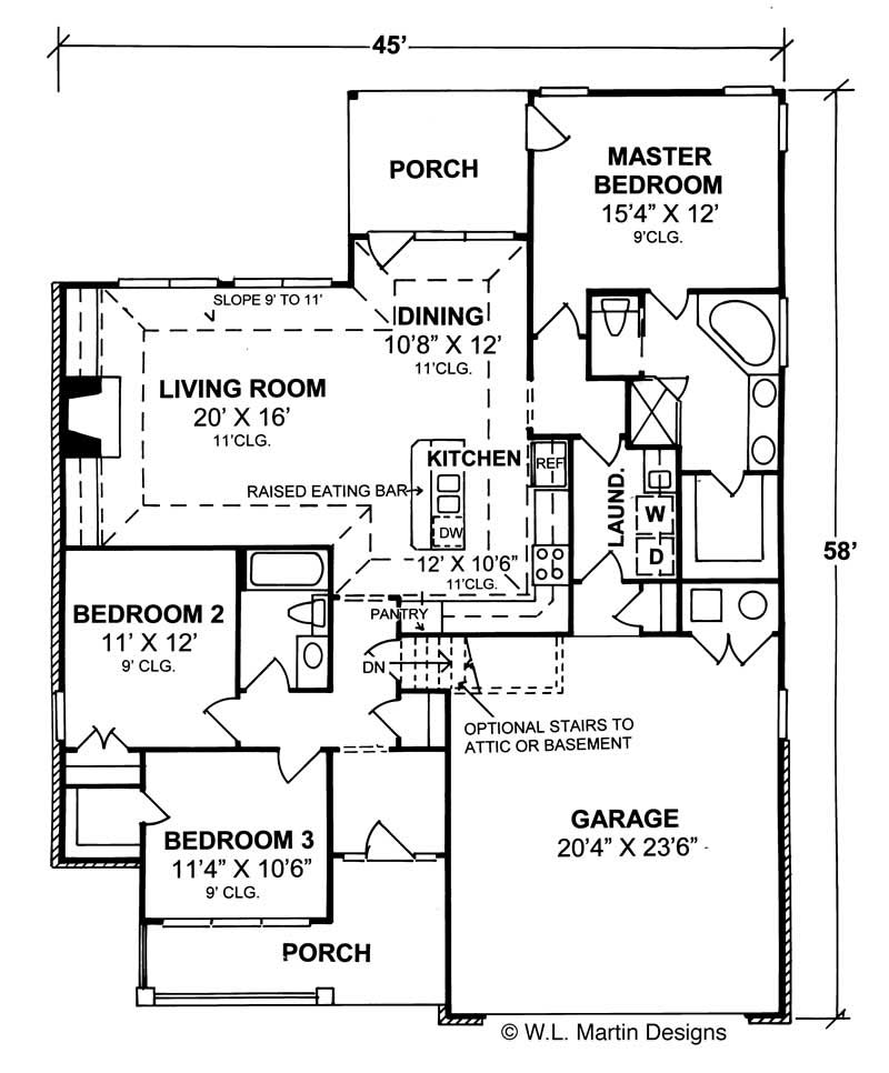 Floor Plan First Story of Small House Plans #178-1095
