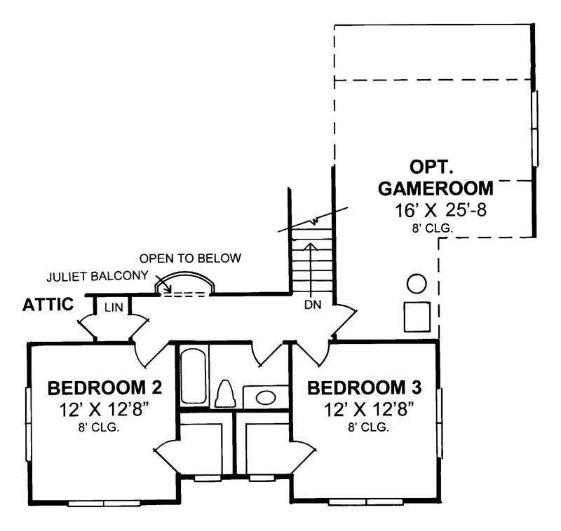 Floor Plan Second Story of Country Plan #178-1096