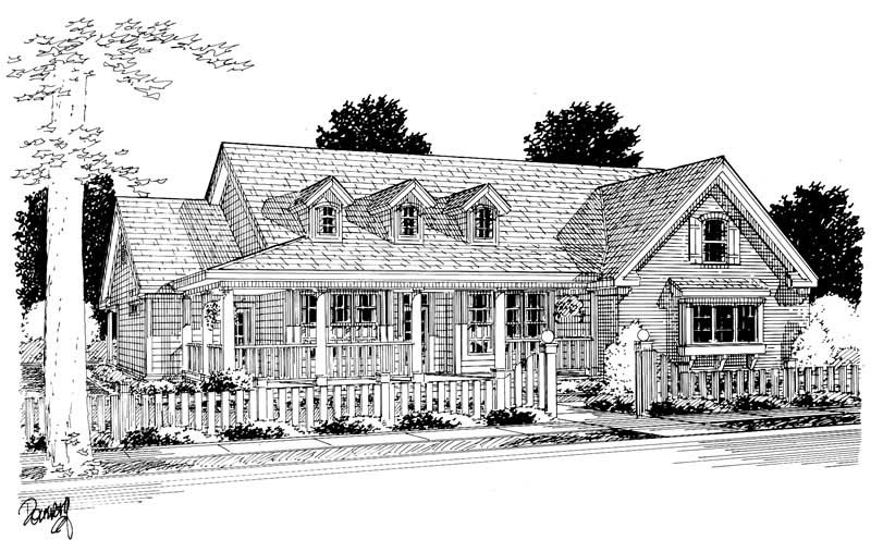 Front View of this 3-Bedroom, 1838 Sq Ft Plan - 178-1098