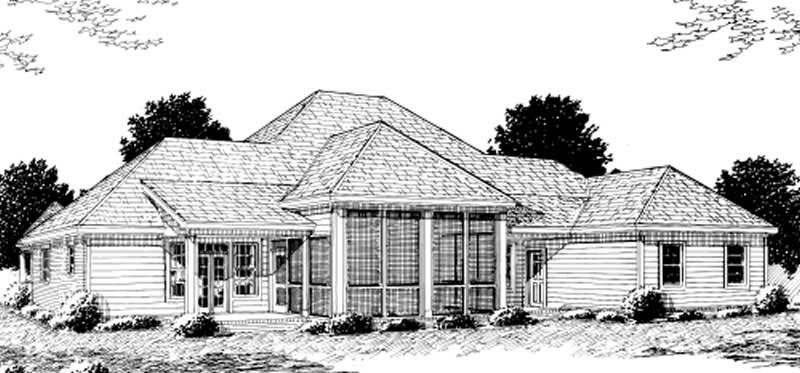 Home Plan Rear Elevation of this 3-Bedroom,2758 Sq Ft Plan -178-1104