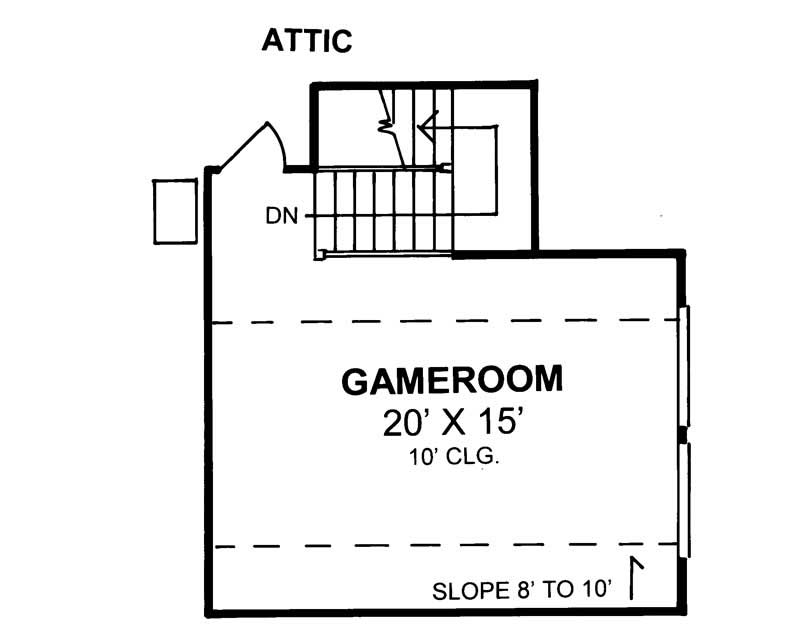 Floor Plan Second Story of Ranch Plan #178-1105