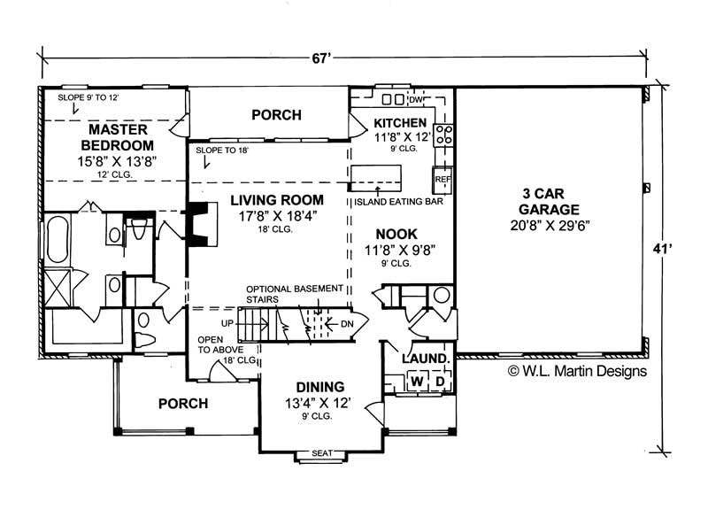 Floor Plan First Story of Country Plan #178-1106