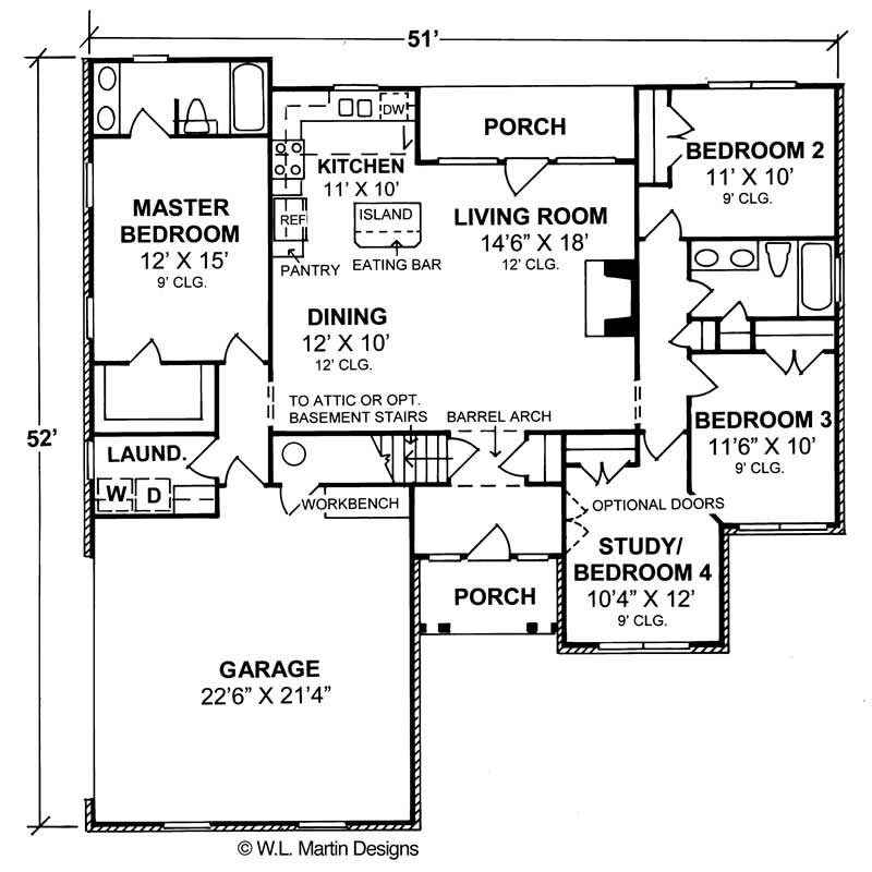 Floor Plan First Story of Small House Plans #178-1107