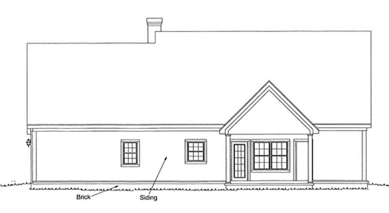 Home Plan Rear Elevation of this 3-Bedroom,1628 Sq Ft Plan -178-1108