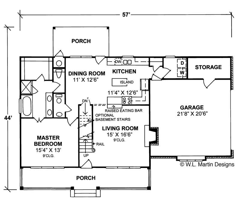 Floor Plan First Story of Country Plan #178-1108
