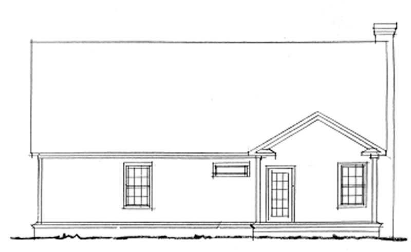 Home Plan Rear Elevation of this 4-Bedroom,1451 Sq Ft Plan -178-1109
