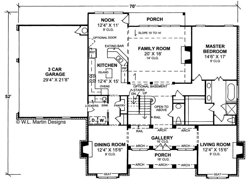 Floor Plan First Story of European Plan #178-1110