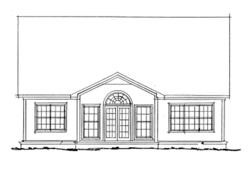 Home Plan Rear Elevation of this 3-Bedroom,1827 Sq Ft Plan -178-1116