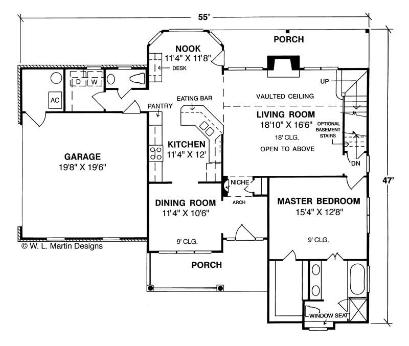 Floor Plan First Story of Country Plan #178-1119