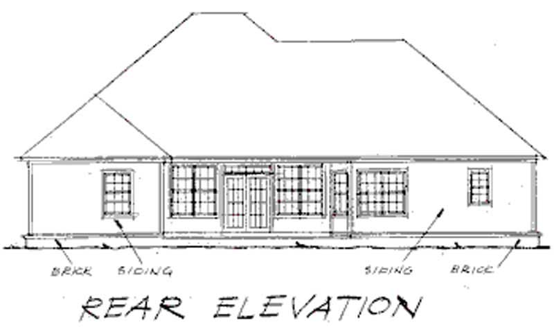 Home Plan Rear Elevation of this 4-Bedroom,2334 Sq Ft Plan -178-1120