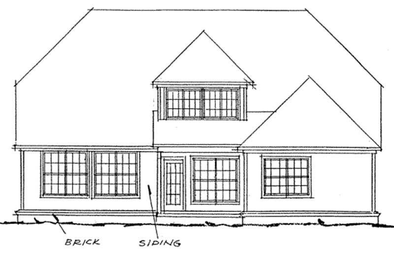 Home Plan Rear Elevation of this 4-Bedroom,2575 Sq Ft Plan -178-1121