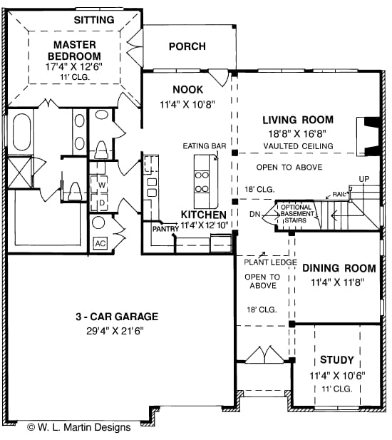 Floor Plan First Story of Traditional Plan #178-1121