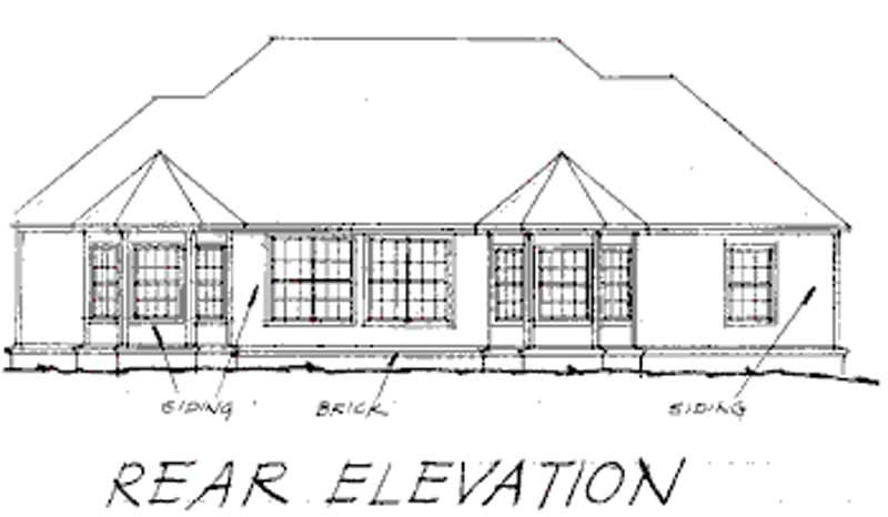 Home Plan Rear Elevation of this 3-Bedroom,1980 Sq Ft Plan -178-1122