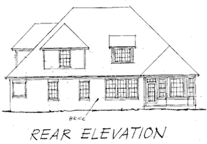 Home Plan Rear Elevation of this 4-Bedroom,2606 Sq Ft Plan -178-1123