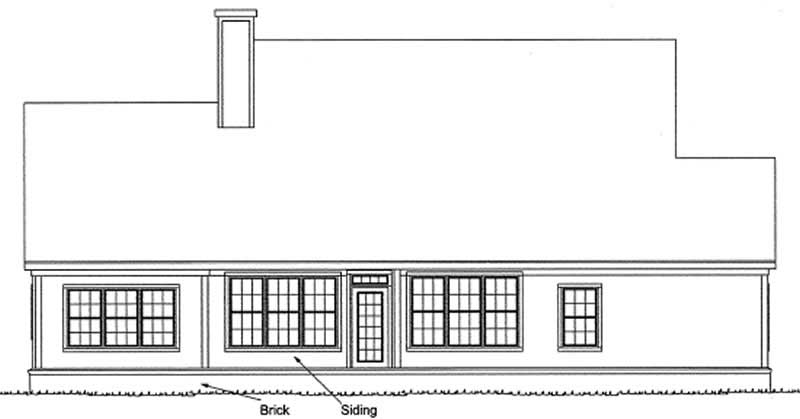 Home Plan Rear Elevation of this 3-Bedroom,2040 Sq Ft Plan -178-1126