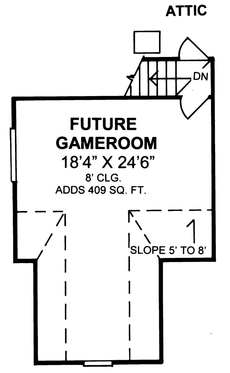 Floor Plan Second Story of Ranch Plan #178-1126